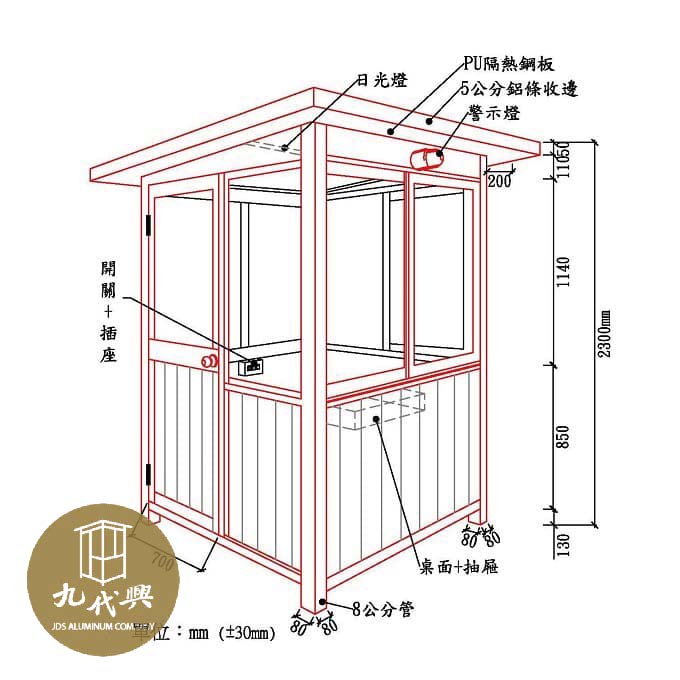 九代興鋁業社-警衛亭透視圖